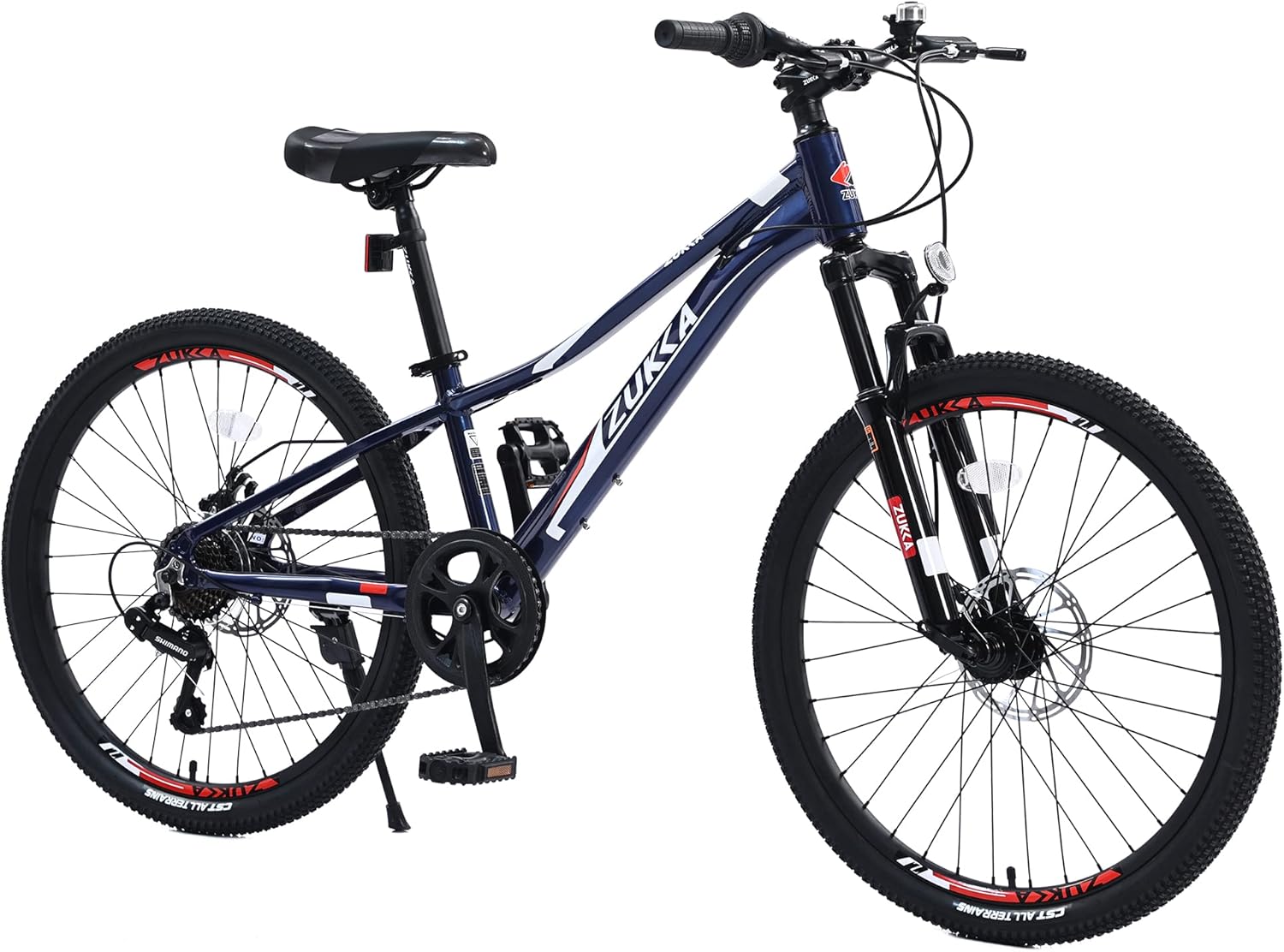 20/24 Inch Junior Mountain Bike Kids Mountain Bike, 7 Speed Drivetrain, Disc Brakes Bikes, Boys 24 Inch Kids Bicycles,Titanium(Grey),Multiple Colors
