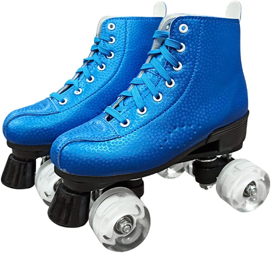 Quad Roller Skate Adult Double-Row Leather Skates Universal high top-Wheel Skates Adjustable Outdoor Freestyle Skates