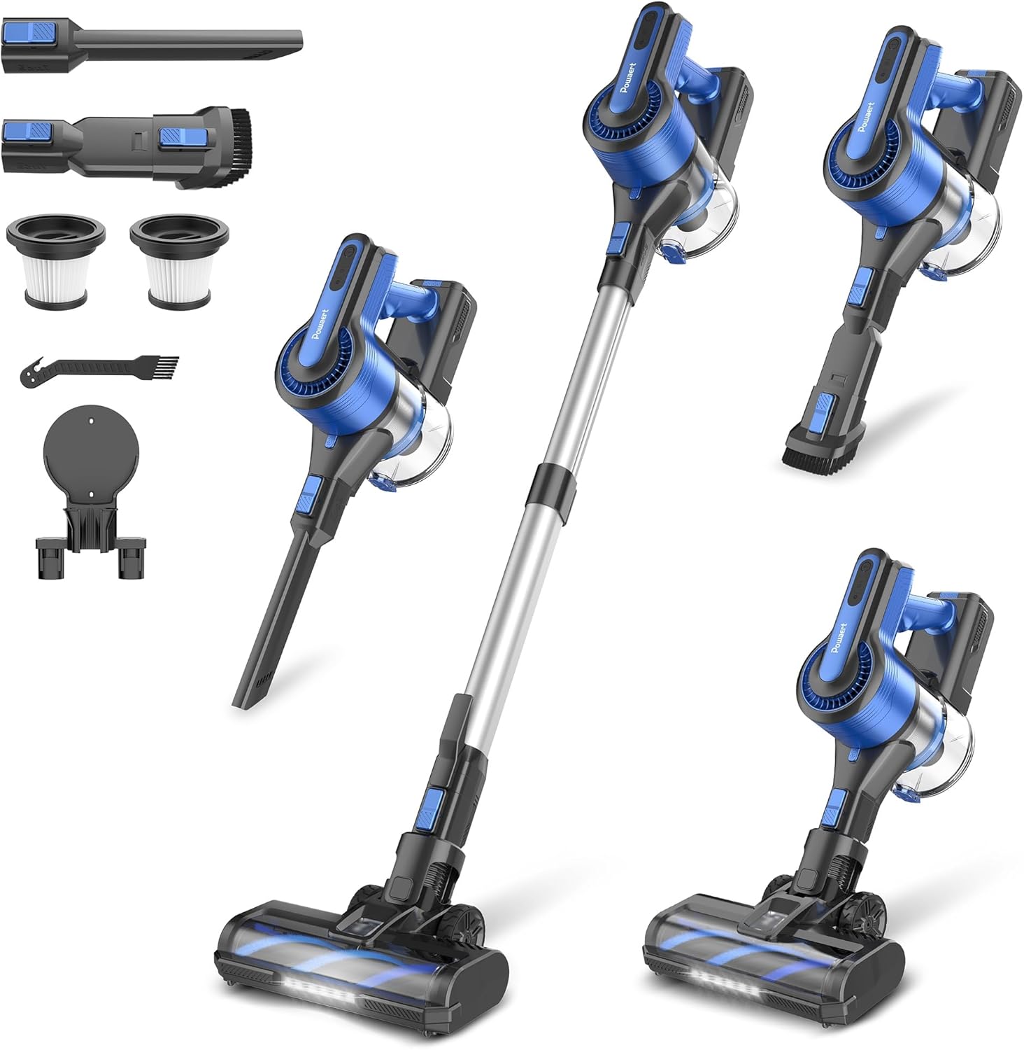 Cordless Vacuum Cleaner for Home, 45Kpa Lightweight Stick Vacuum with Powerful Suction, Rechargeable Battery Up to 50mins, Handheld Vacuum Cleaners for Carpets, Pet Hair, Hardwood Floors -Dark Blue