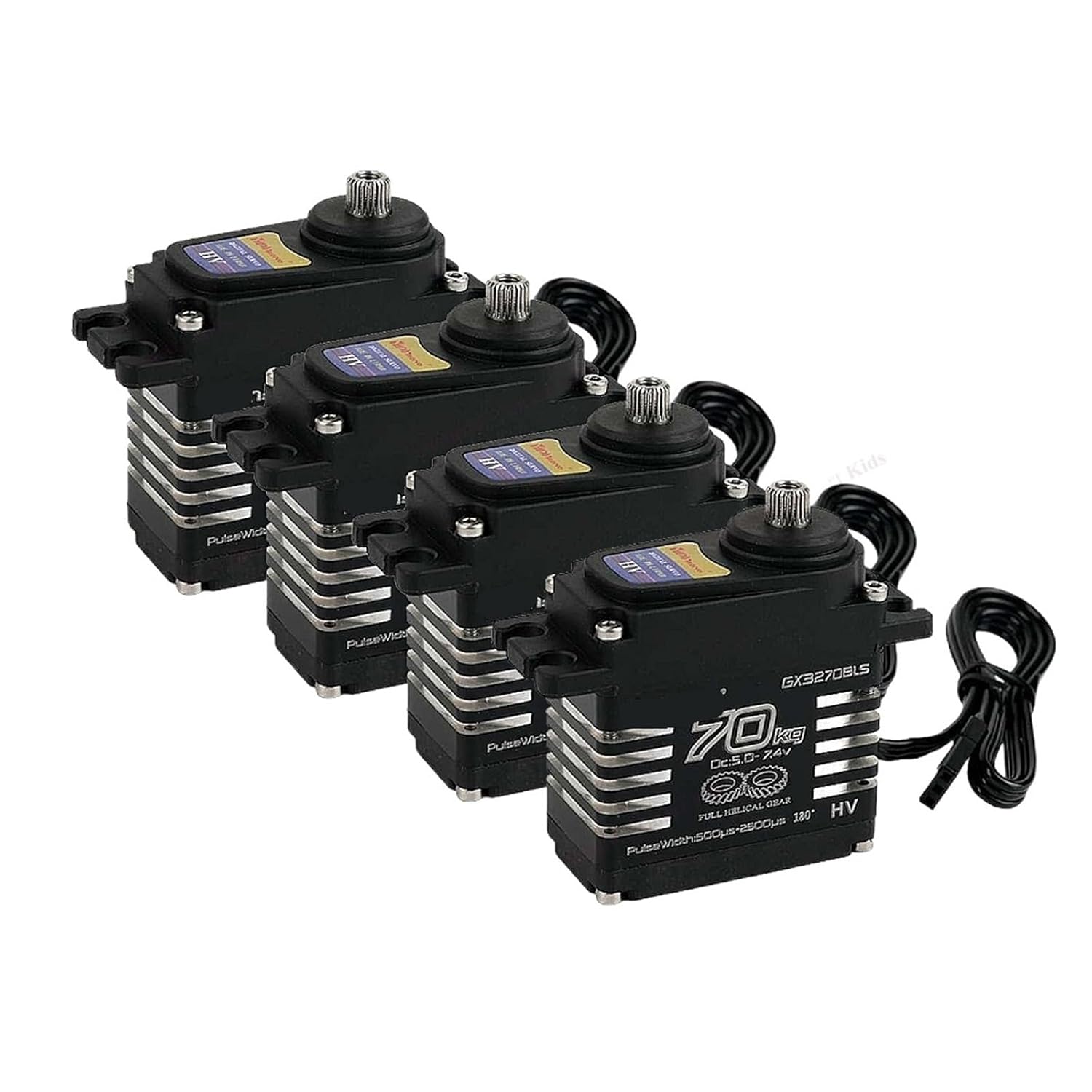 4 pcs 70kg high Torque servo RC Metal Gear brushless Motor 180/270/357/360 Degrees(180 Degree)