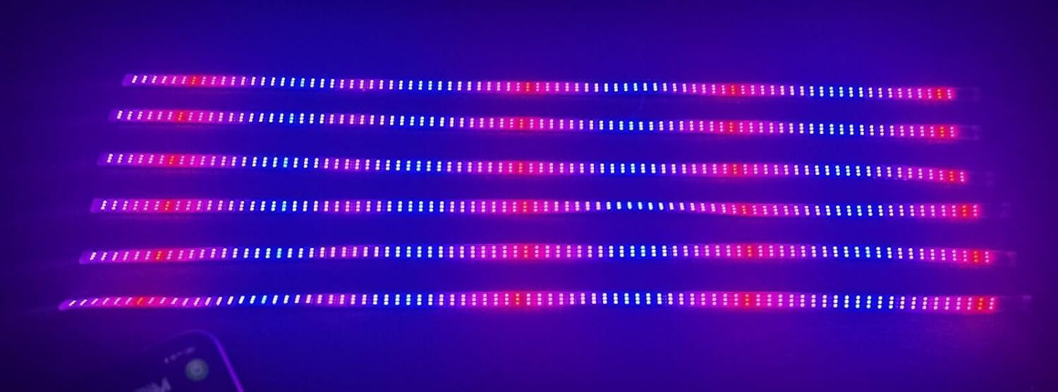 6PCS 4FT 1.2Meters Triple Row Treble Rolls LEDs RGB Dream Color Chasing Flow Chaser Light Strips APP+Remote for Vehicle Car Truck Slingshot Slingtoys Ryker Spyder