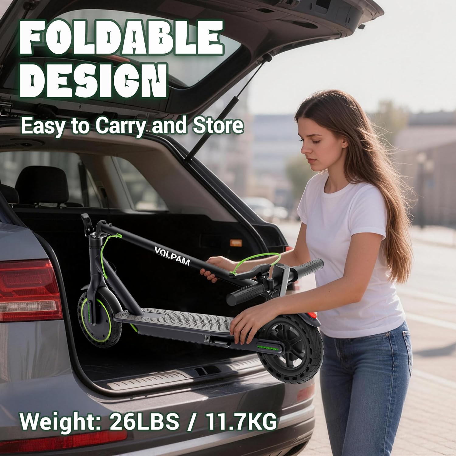 VOLPAM Electric Scooter Adult, 19 MPH & 15 Miles Range, 350W Motor, 8.5