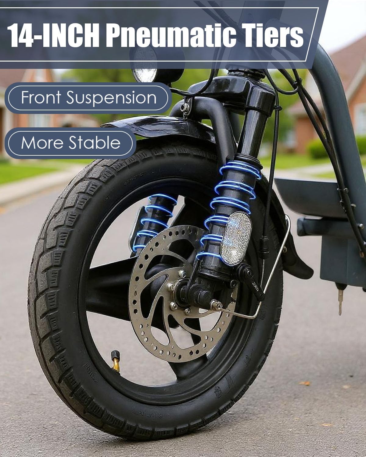 Caroma Electric Scooter for Adults with Seat, 800/1200W Motor, Max 30Miles Ranges&20Mph, 14