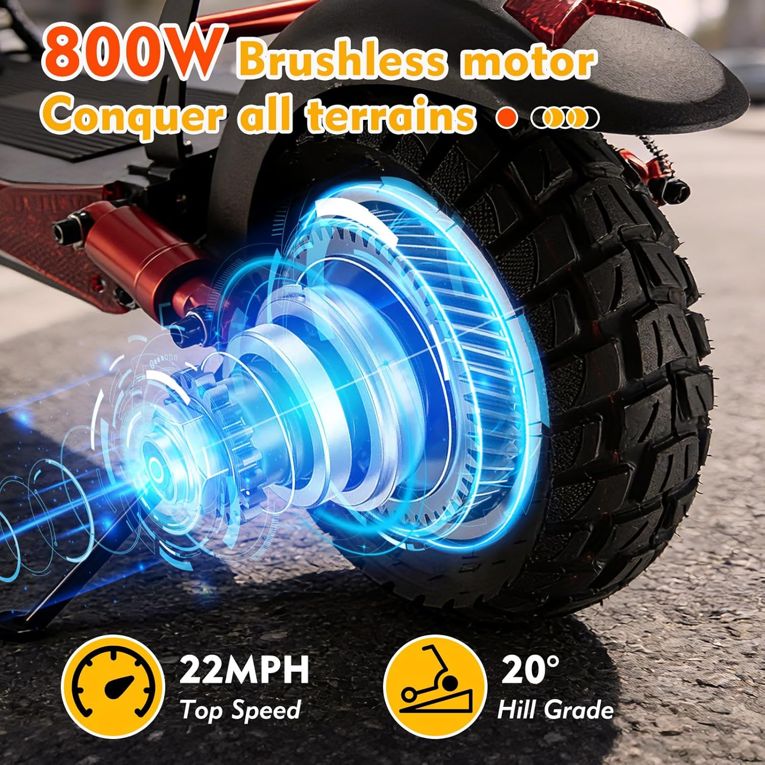 Electric Scooter for Adults 800W Motor 22 Mph 34 Miles RangeFast Speed Heavy Duty 264 lbs 10 inch Off Road Foldable e Scooter Mobility e Scooters for Girls Men Teens