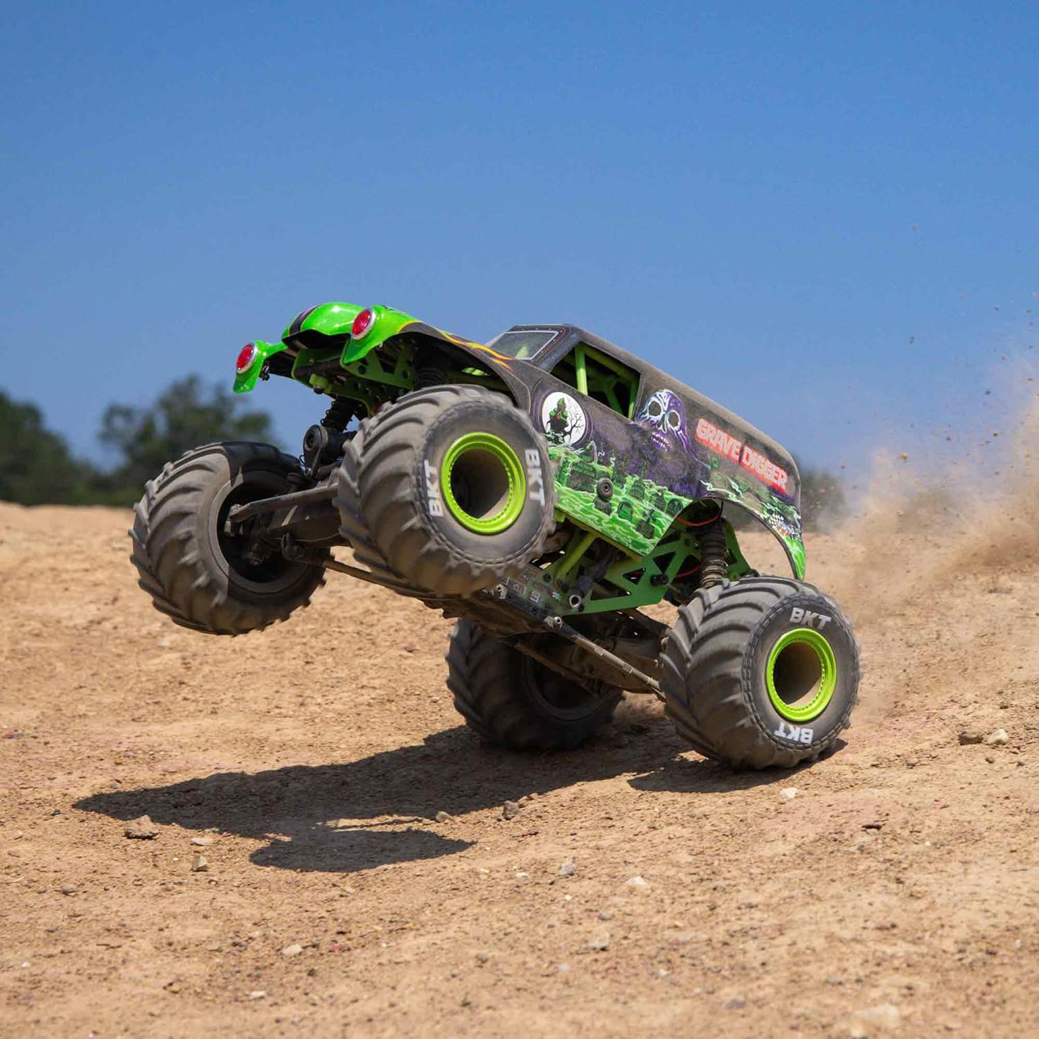 Losi 1/18 Mini LMT Grave Digger 2S 4X4 RTR Brushed Monster Truck Battery & Charger Included Green LOS01026T1