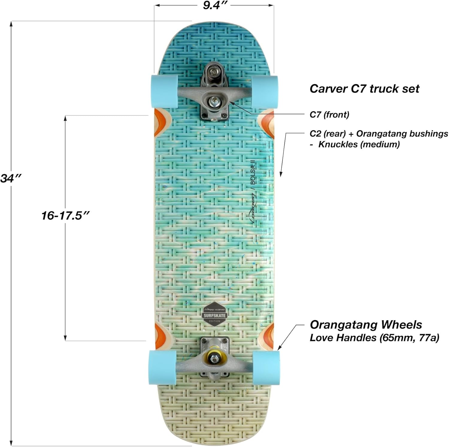 Loaded Boards Bolsa II Surfskate Edition Longboard Skateboard