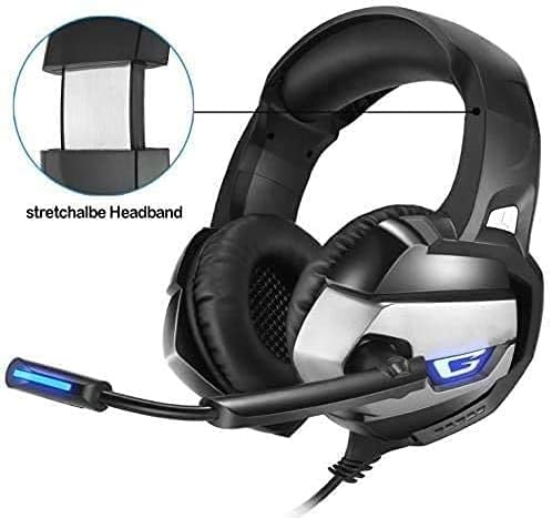 Gaming Headset,Microphone Headphone Head-Mounted 7.1-Channel USB Gaming Headset/Wired Headset,for PC, Xbox One, Xbox Series X|S,PS5,PS4 (Color : Blue)