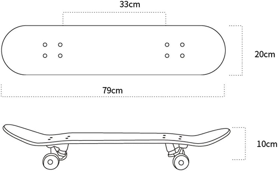 Four-Wheel Skateboard Road Skills Maple Four-Wheel Skateboard Adult Men and Women Double Rocker Skateboard Suitable for Adults and Young People