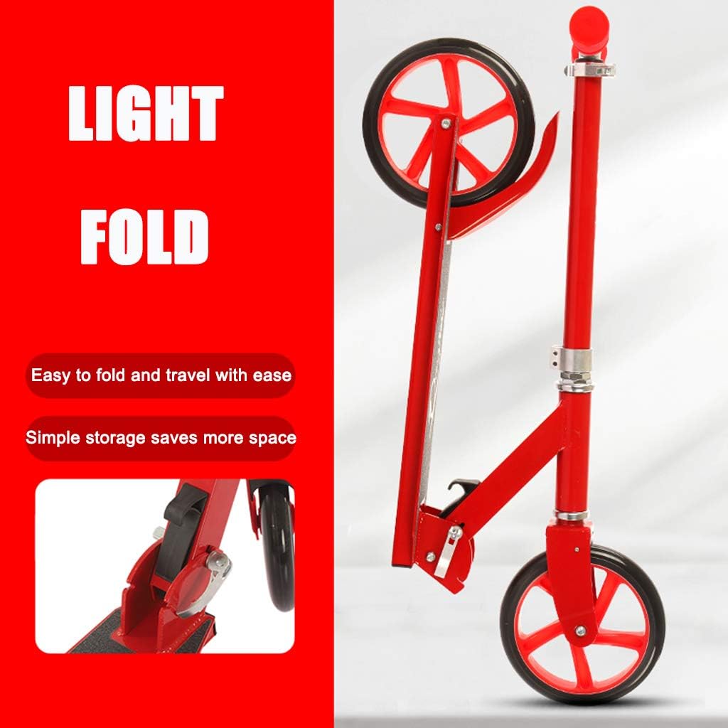 Kick Scooters Adult Featuring Quick-Release Folding System Foldable Trick Scooters with Shoulder Strap 200mm Big Wheels Aluminum Alloy Deck Support 90kg