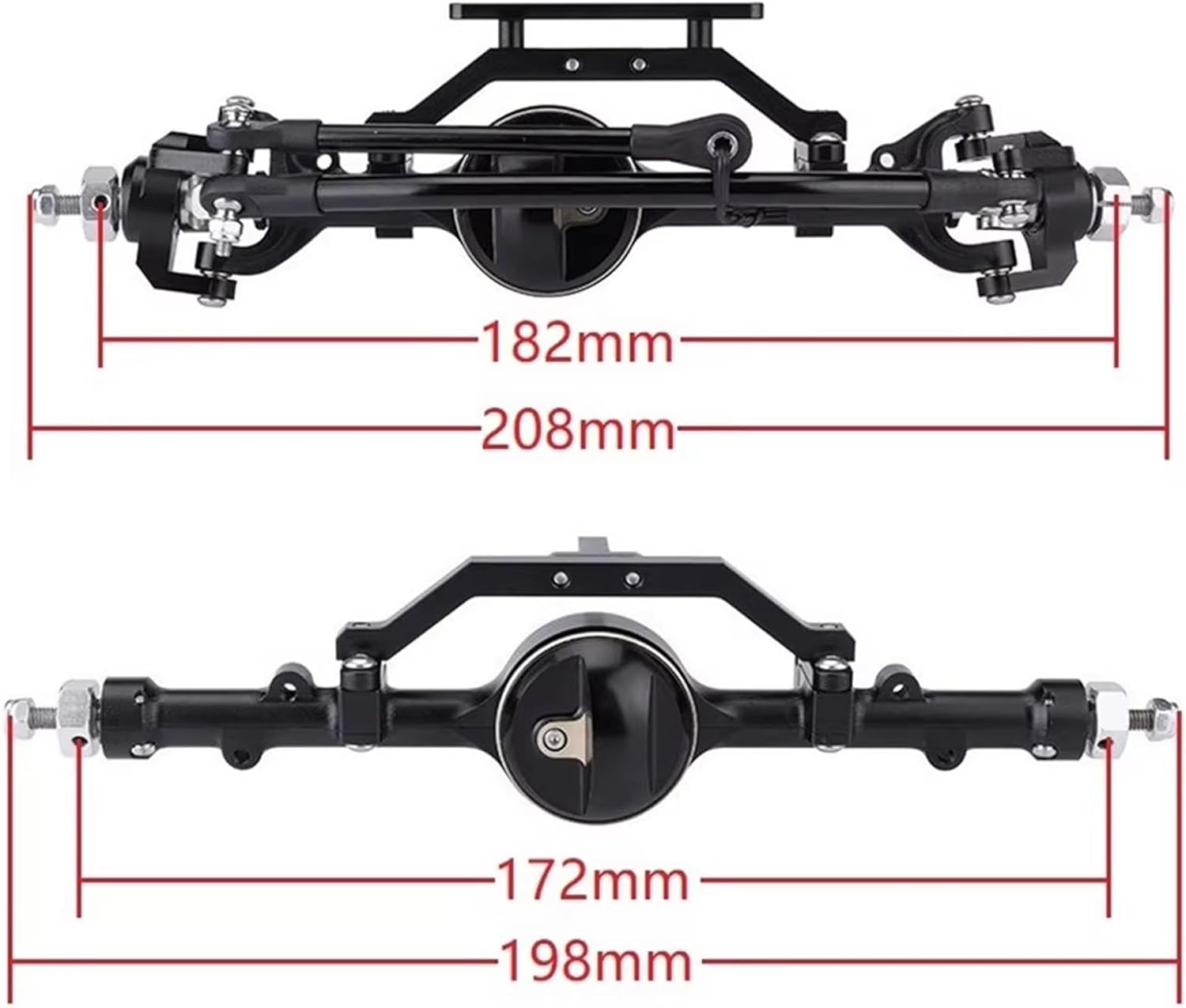 RC Spare Part Compatible with D90 D110 for Gelande II TF2 for Yota II 1/10 RC Crawler Upgrades Parts Metal Front and Rear Axle