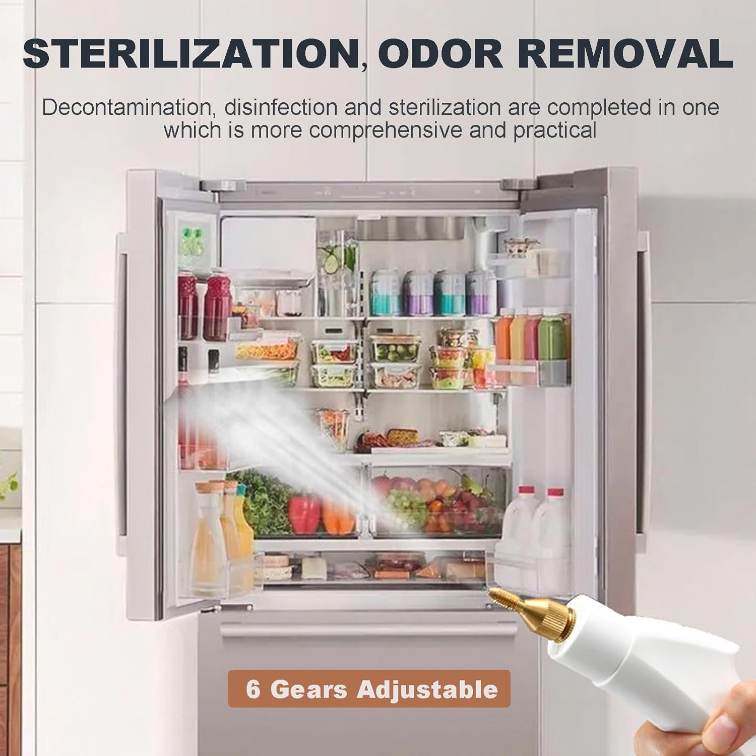 High Pressure Steam Cleaner, 15 Seconds Fast Heating, 6 Levels Of Temperature Adjustment, 1100 Ml Large Water Tank, Multifunctional Household Cleaning (White)