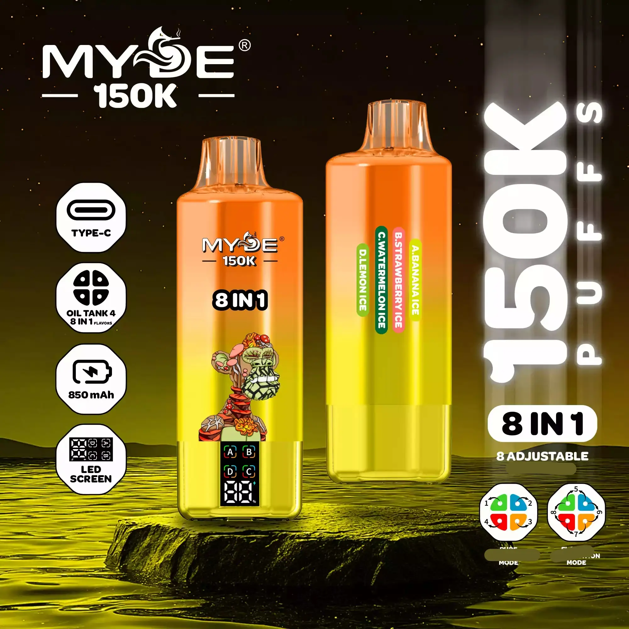 MYDE 150K 8 in 1 (10pcs) - MYEU VAPES