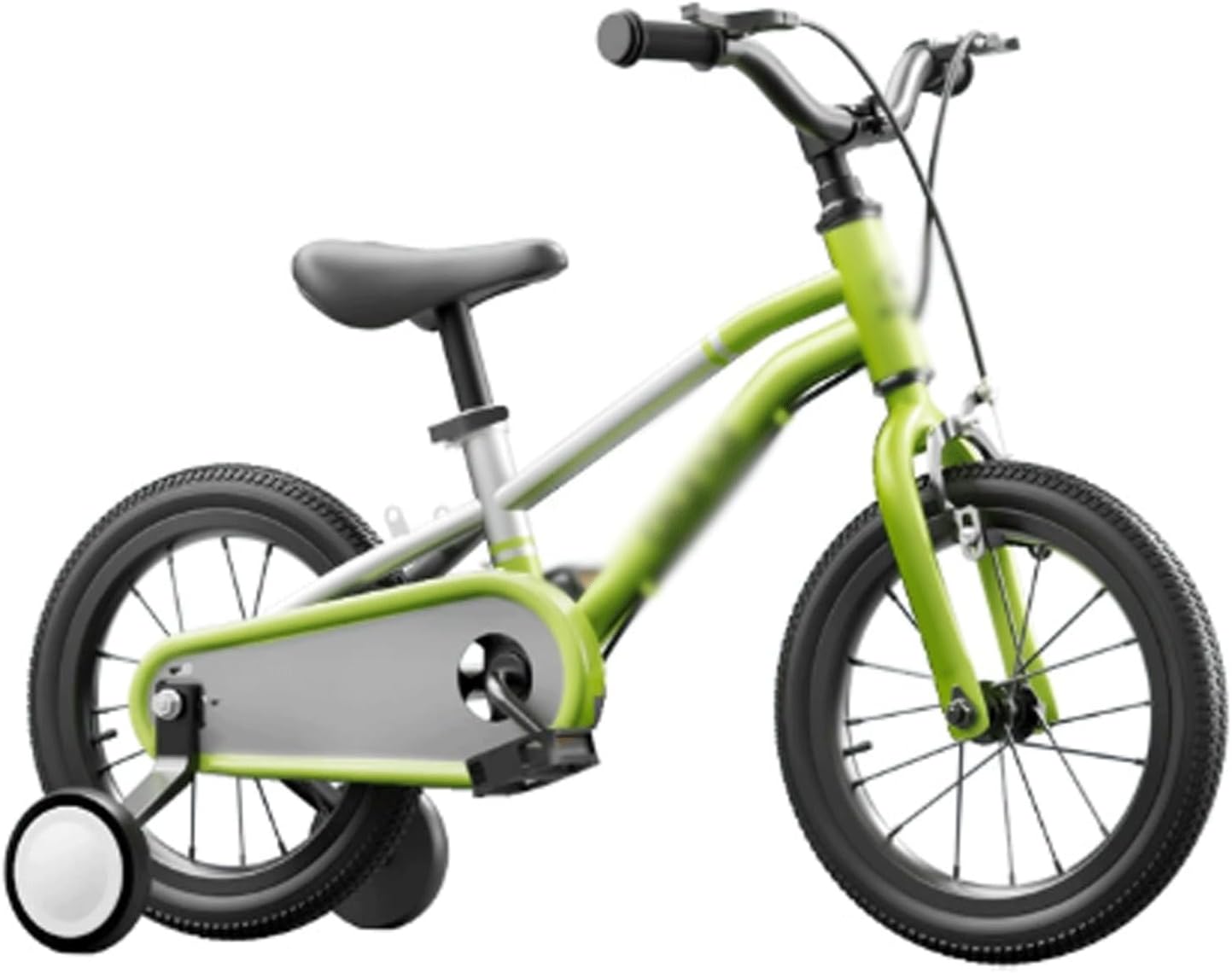 Wiggle cart Bike Kid Ages 2-8 Years with Training Wheels Handbrake Basket Toddler Children Bicycle(Green,18in)