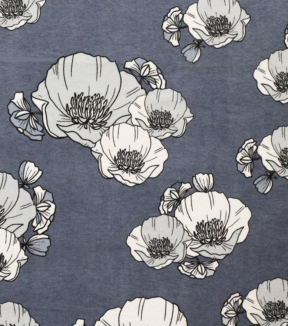 Poppies On Blue Super Snuggle Flannel Fabric