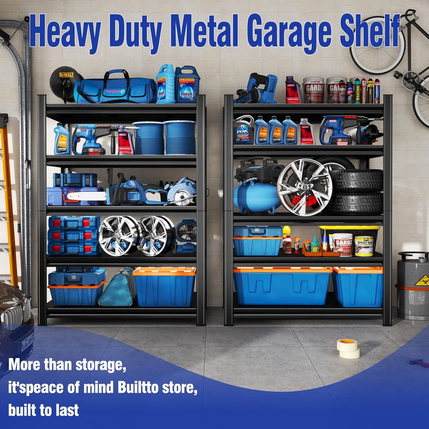 KCSWKJ Ladder Bookcase, Four Legs, One Drawer, Five Open Shelves -Dark Walnut