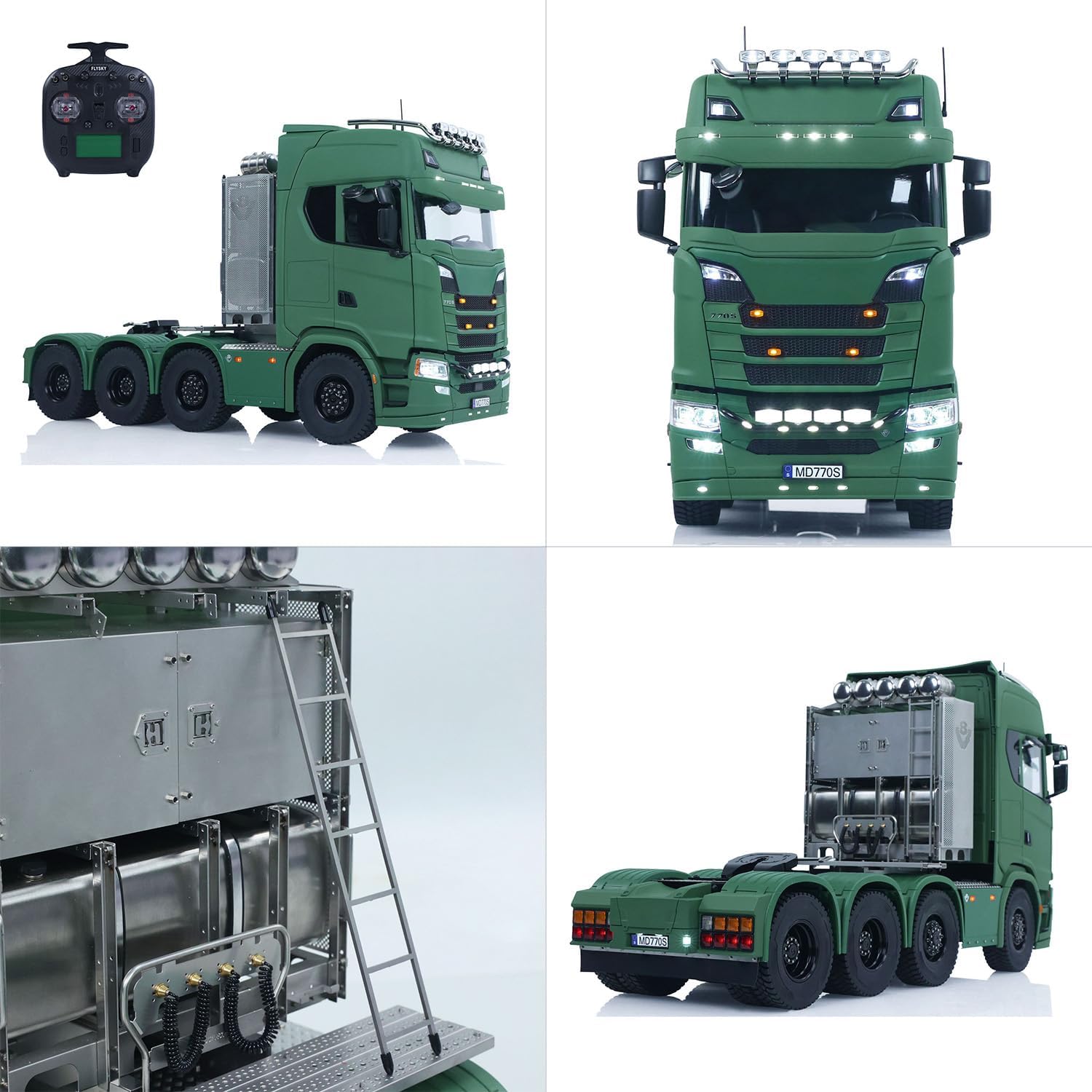 TOUCAN RC HOBBY 1/14 8x8 Metal Chassis Radio Control Tractor Truck 770S RC Lorry Car Model Differential Locks Lights Sounds Flysky ST8 Radioc for Ages 14+