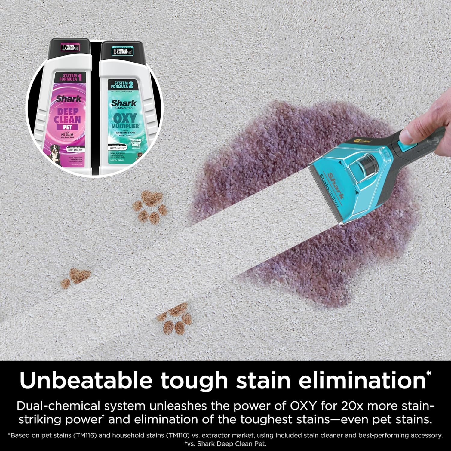 Shark Carpet Xpert Hair Pro with Stain Striker Upright Carpet, Area Rug & Upholstery Cleaner, Carpet Shampooer, 5 Tools, Navy, EX304