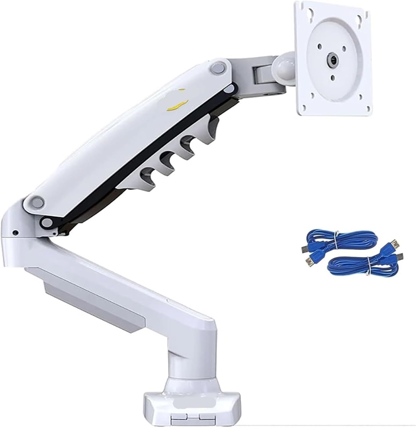 F80 gas spring 17-30 inch desktop LED LCD monitor mounting bracket arm Ergonomic gas spring flexible installation load 2~9 kg(White With 2xUSB3.0)