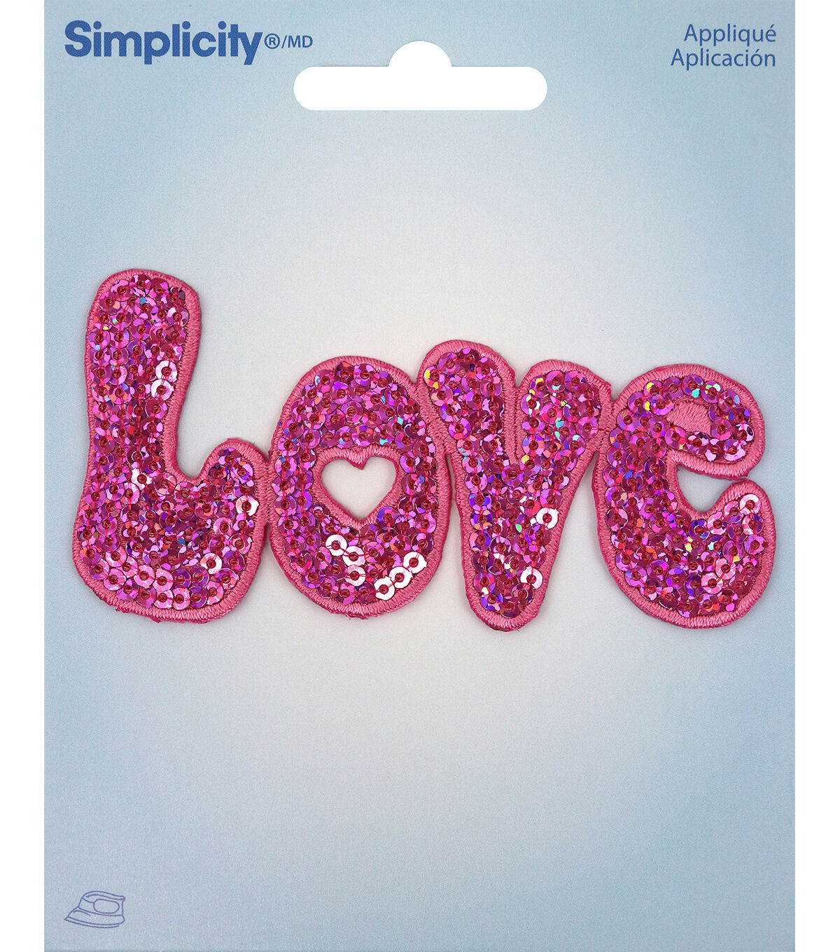 Simplicity 3.5 Pink Sequin Love Iron On Patch