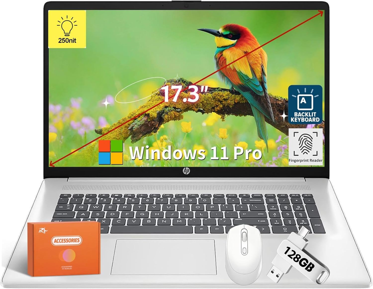HP 17.3 Inch Laptop, Intel 10-Core i5-1334U, 17.3