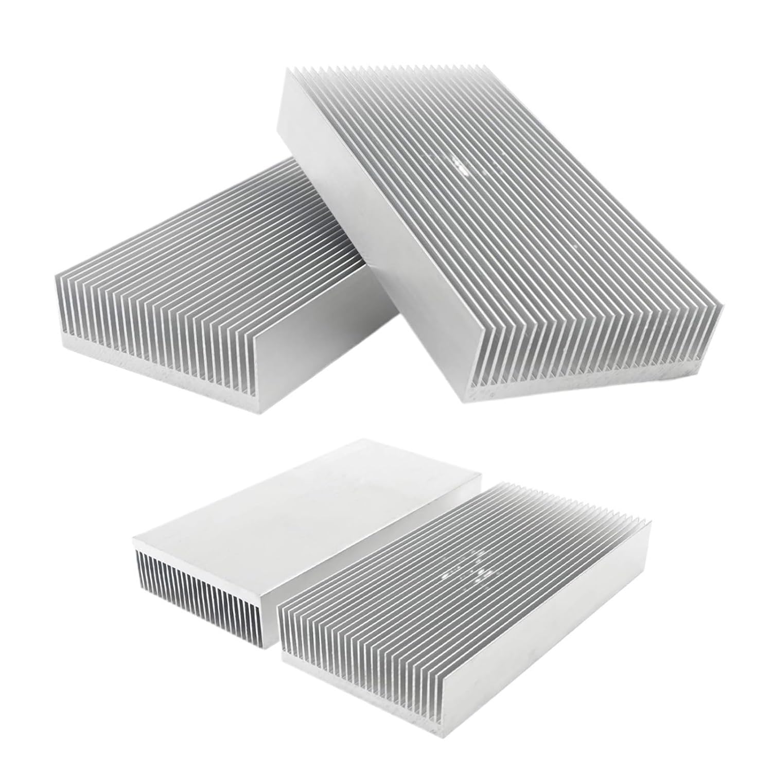 DIY Cooler Aluminum Heatsink Grille Shape Radiator Heat Sink Chip for IC LED Power Transistor 100x14x20mm ~ 300x147x44mm(147mm x 44mm,Length 147mm,Without Adhesive)