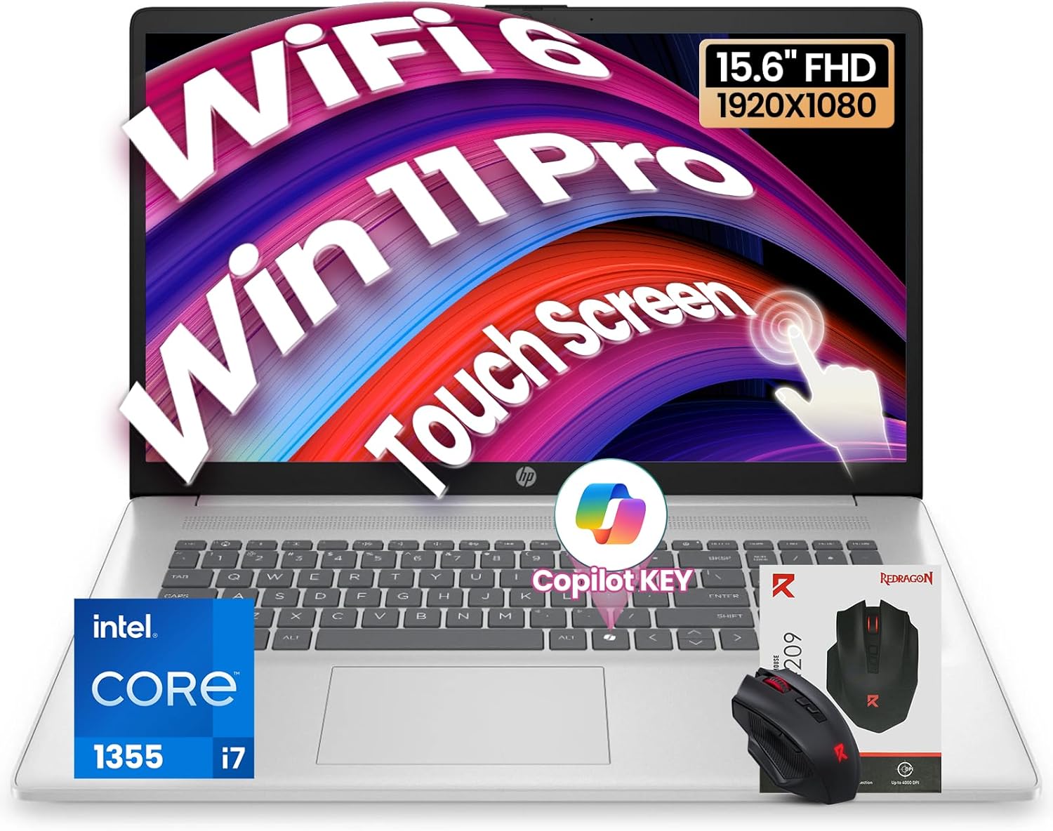 HP Touchscreen Laptop i7 2026, 13th Gen Intel i7-1355U(Beats i7-1255U), 15.6