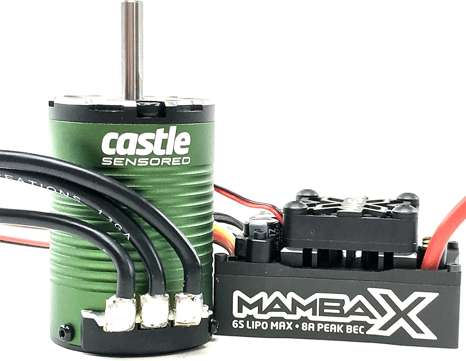 Castle Creations Mamba X SCT Pro Sensored 25.2V WP ESC & 1410-3800Kv 5mm Combo,Black