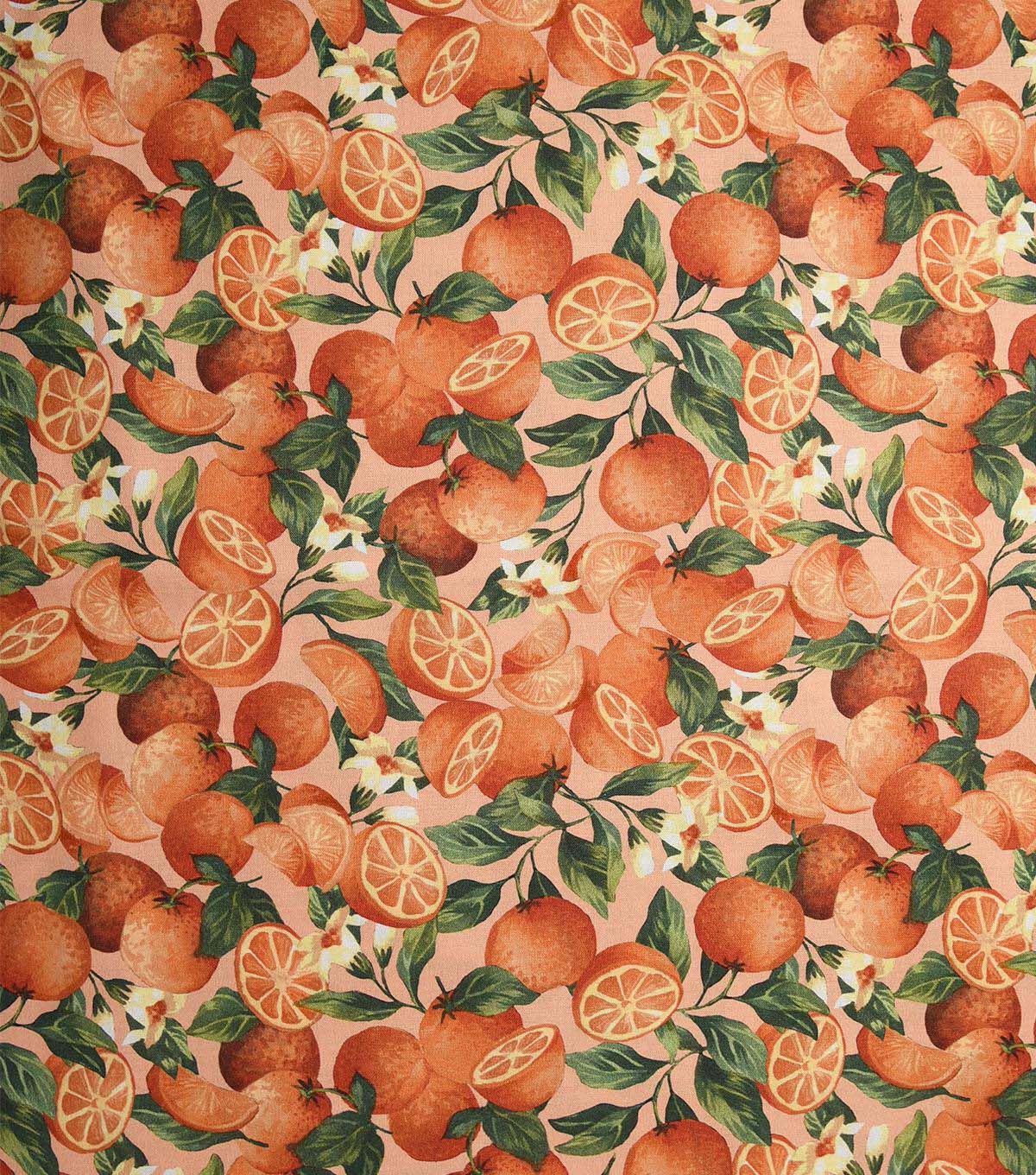 Oranges & Blossoms Novelty Cotton Fabric