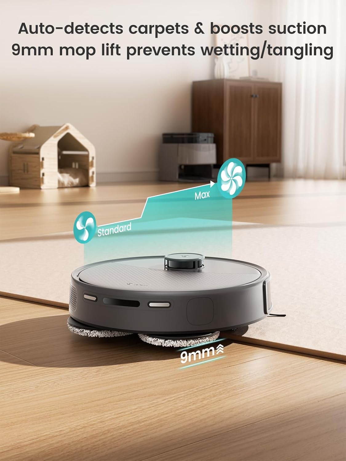 Lefant M3 Max Robot Vacuum, Robot Vacuum and Mop, 20000Pa Suction, Anti-Tangle Brushes, Dual Spinning Mop,Smart Obstacle Avoidance，Self-Emptying&Refilling，Auto Mop Washing&Drying，Gray