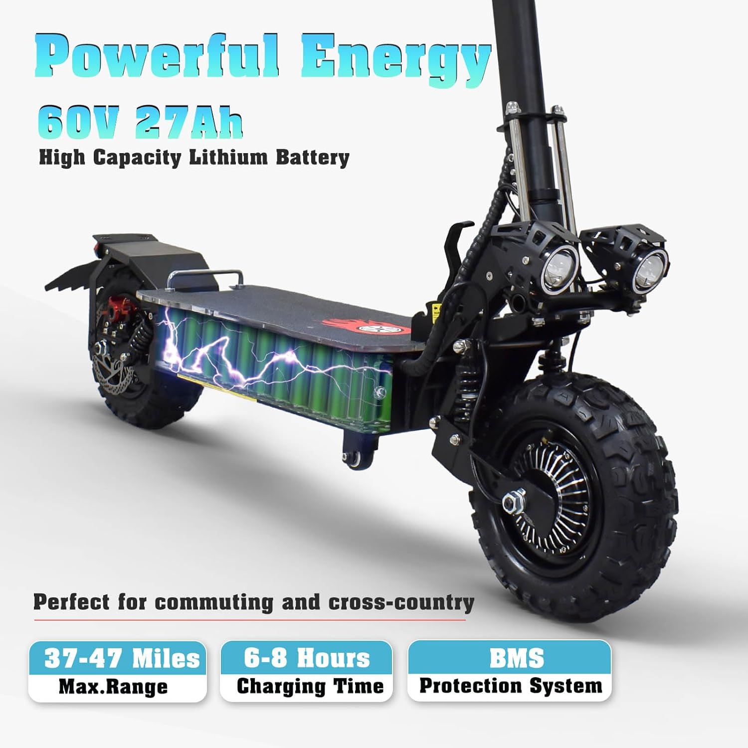 Electric Scooter for Adults, 5600W/1500W/1200W/800W Motor Fast Electric Scooter, 46/40/35 MPH Top Speed, 27Ah/20.8Ah/15.6Ah Battery, 10/11