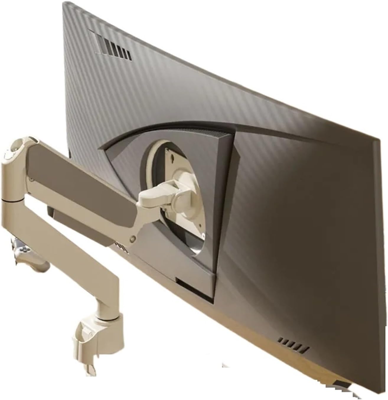 Polar White Heavy Duty Monitor Stand Arm 17-49 Inch, 360° Rotation Adjustment, 20KG Load Capacity Computer Screen Stand(M9W)