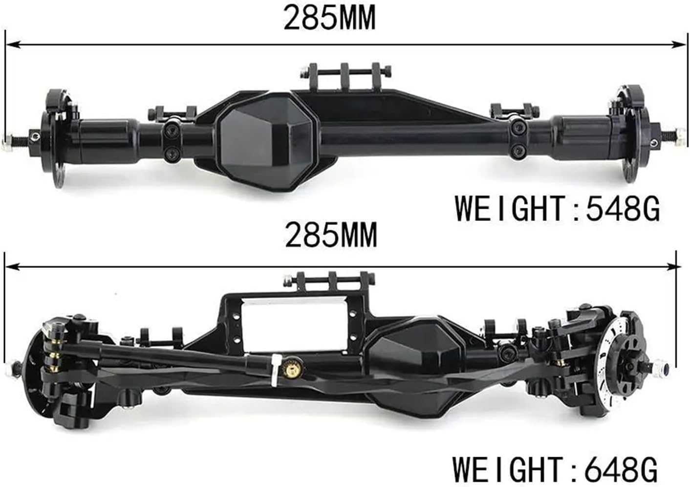 RC Car Parts for Axial RBX10 for Ryft 1/10 RC Crawler Car Upgrade Parts Accessories RC Crawler Car Metal Front and Rear Axle Modified Parts(Color2,1 Set)