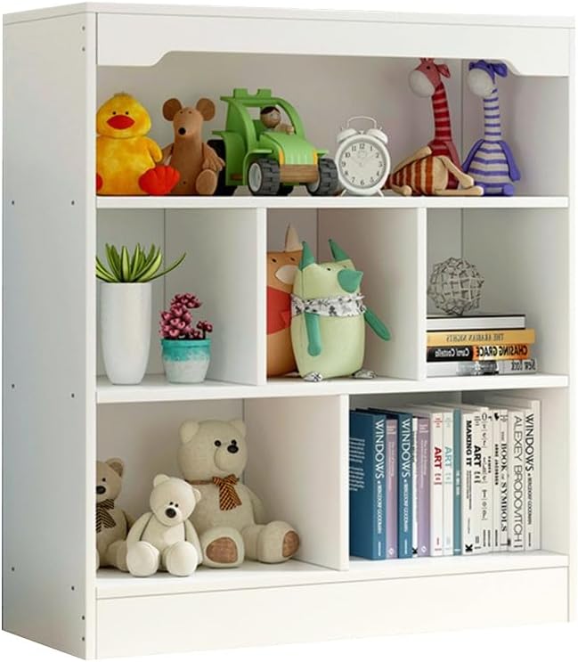 PurezmMoto 3 Tier Wooden Bookshelf Nordic Style Bookcase Display Shelf Multifunction Floor Standing Storage Rack Easy to Assemble for Living Room Office (Color : White)