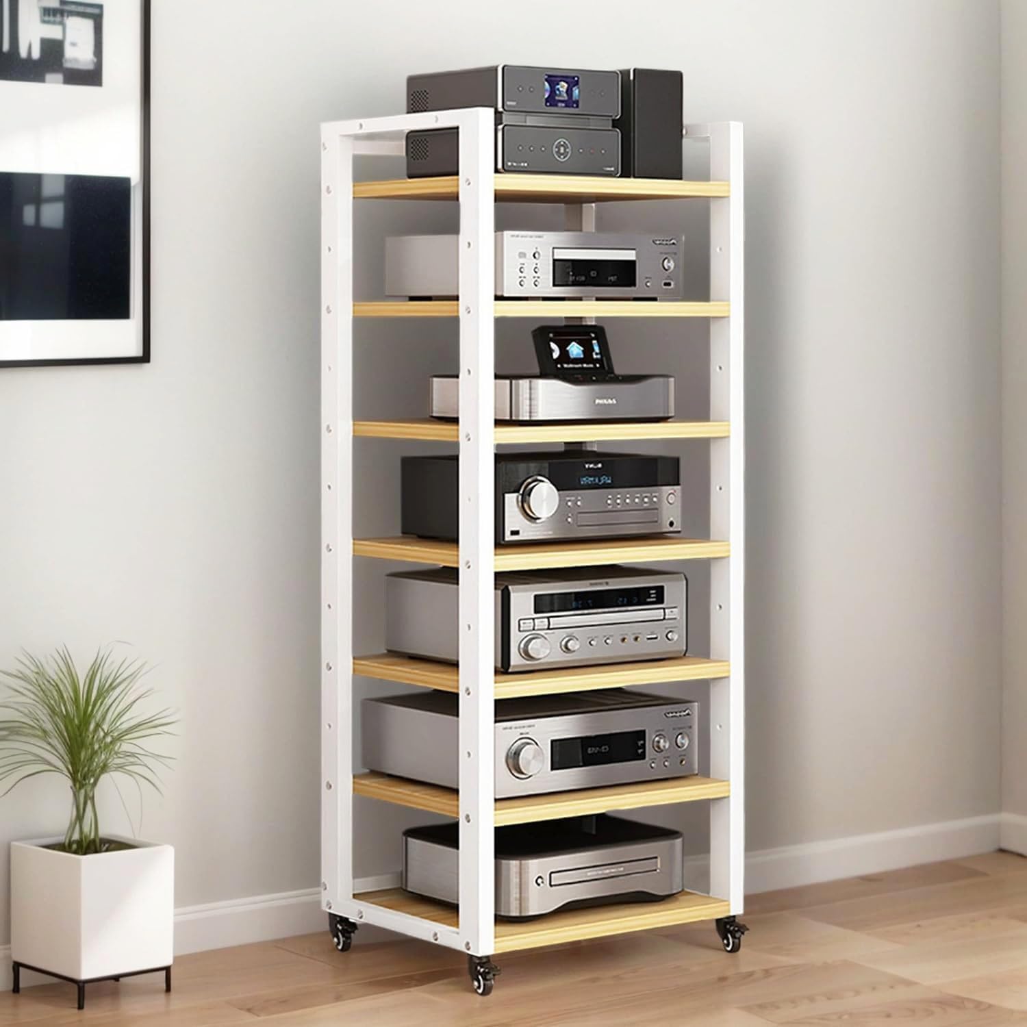 OMKUOSYA 7-Tier Heavy Duty Audio Component Rack