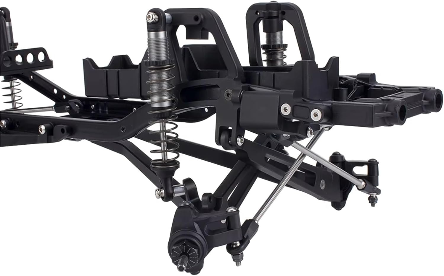 RC Car Upgrade Parts Compatible with Axial for SCX10 I II 90046 90047 2WD Pre-Runner Axle Upgrade Part Aluminum Suspension Conversion Kit for 1/10 RC Crawler(Black)