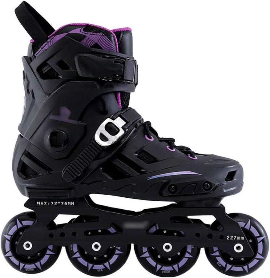 Inline Skate Professional Flat Figure Skates Skates Unisex (Black purple US4)