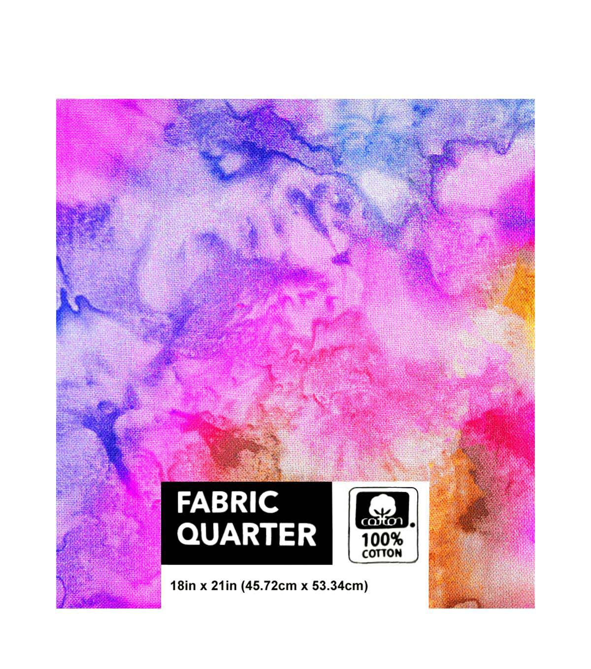 18 x 21 Tie Dye Quilt Cotton Fabric Quarter by Keepsake Calico