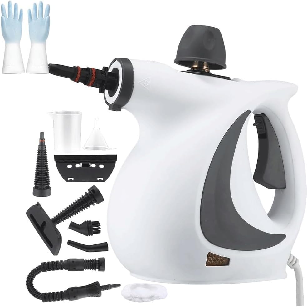 Steam Cleaner Handheld High Pressure Steam Cleaner Versatile Portable Steamer for Cleaning for Cleaning Kitchen Tile Floor Couch(White)
