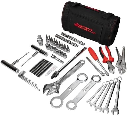 Boxo USA Adventure Motorcycle Tool Kit - 40-Piece Compact Tool Roll for Dual Sport & Adventure Bike