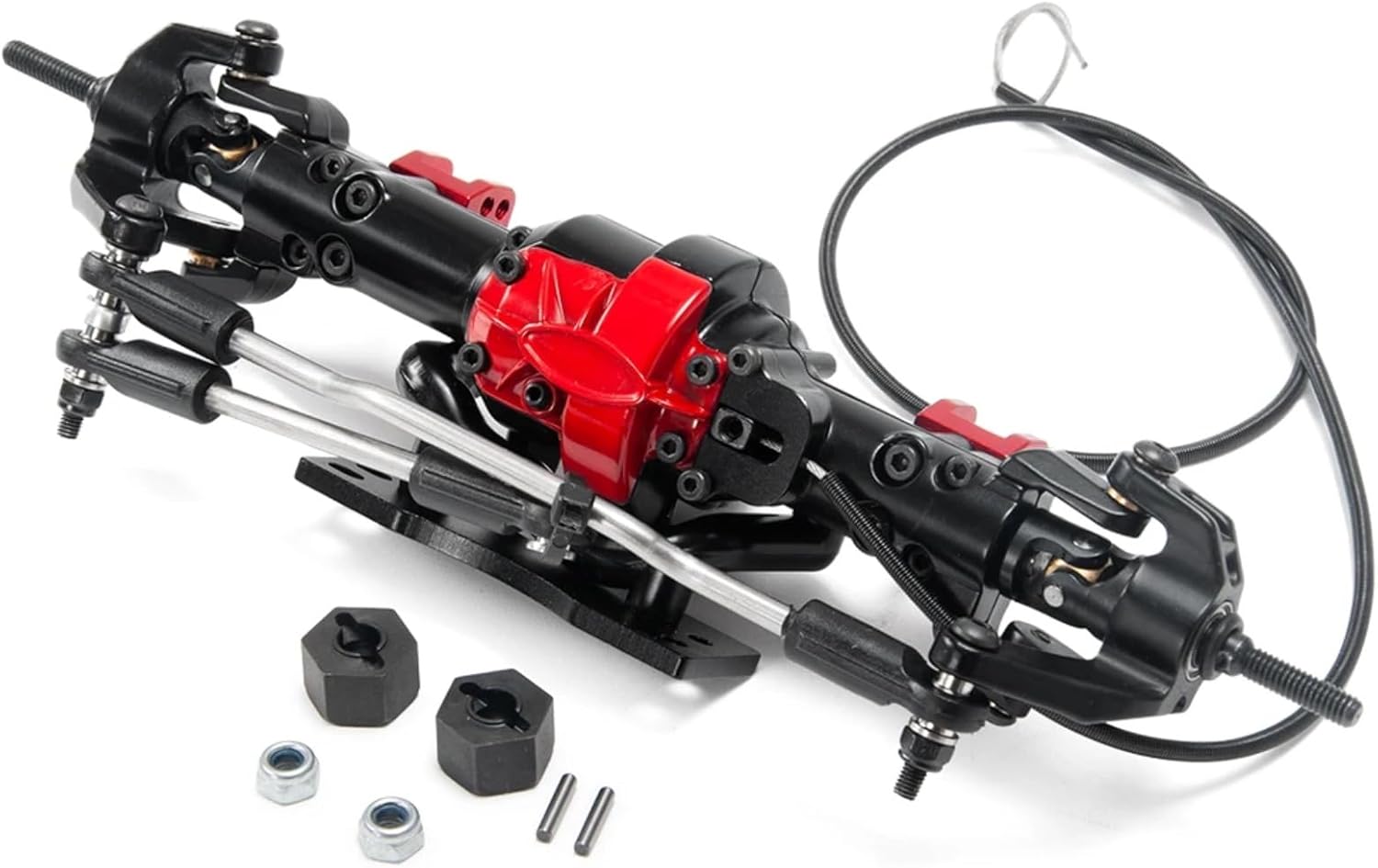 Compatible with D90 TF2 1/10 RC Crawler Cars Upgrade Parts Accessories Metal Front and Rear Complete Axles Set RC Front and Rear Axle(1Set)