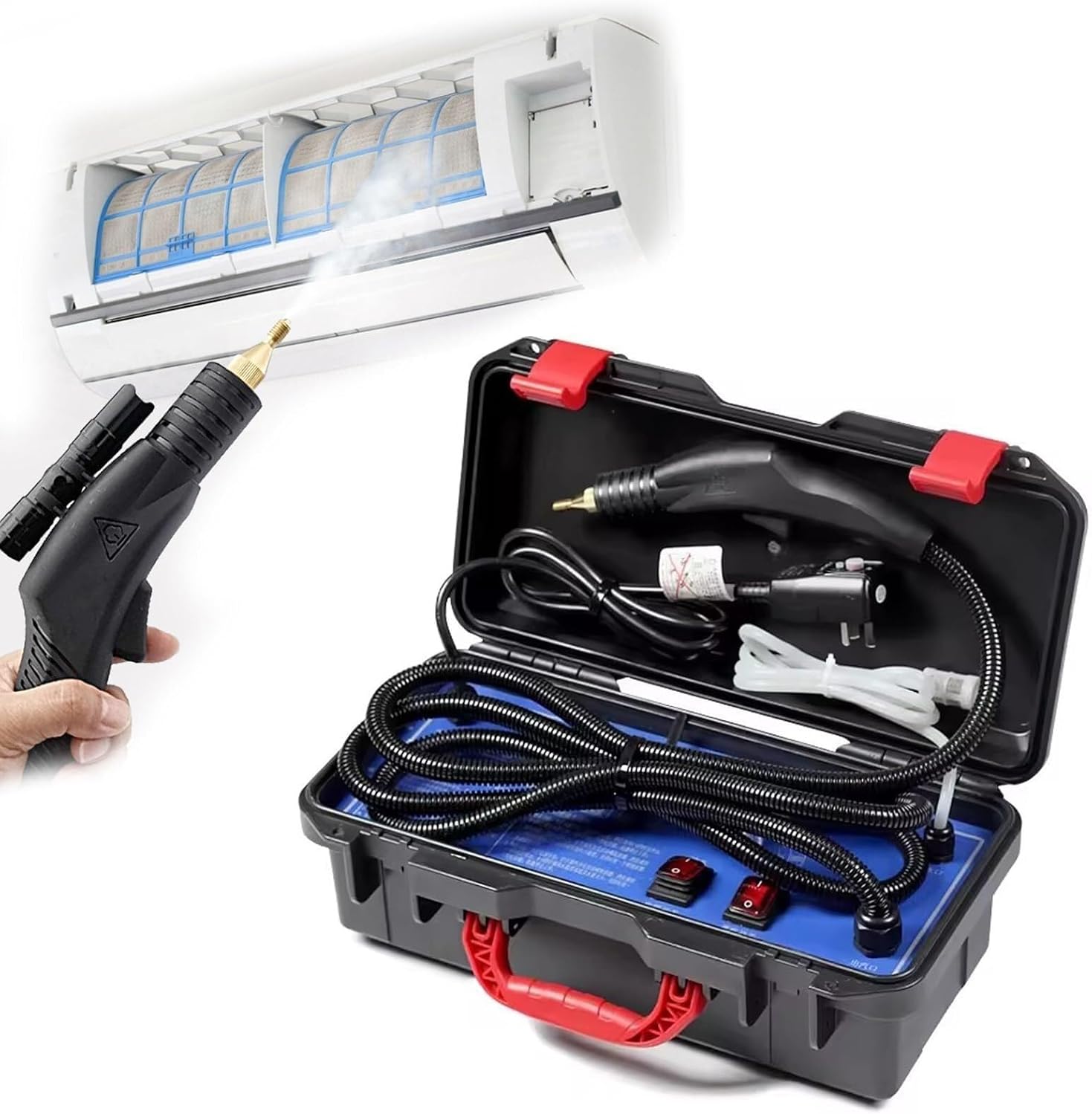 High Pressure High Temperature Steam Cleaner, Handheld High Temp Portable Cleaning Machine, Tankless(1700W)