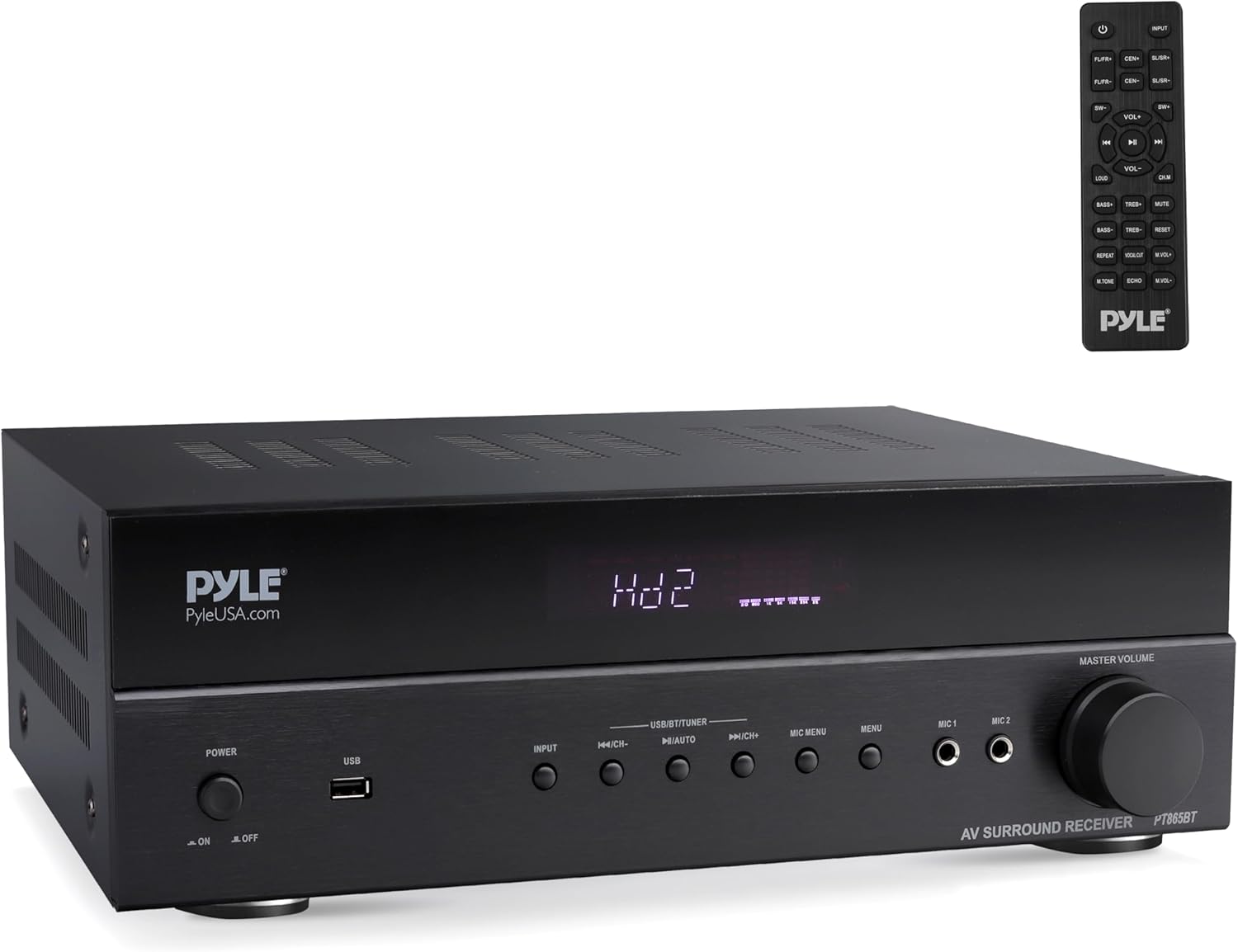 Pyle 5.2 Channel Hi-Fi Home Theater Receiver - 1000W MAX Wireless BT Surround Sound Stereo Amplifier System with 4k Ultra HD Support