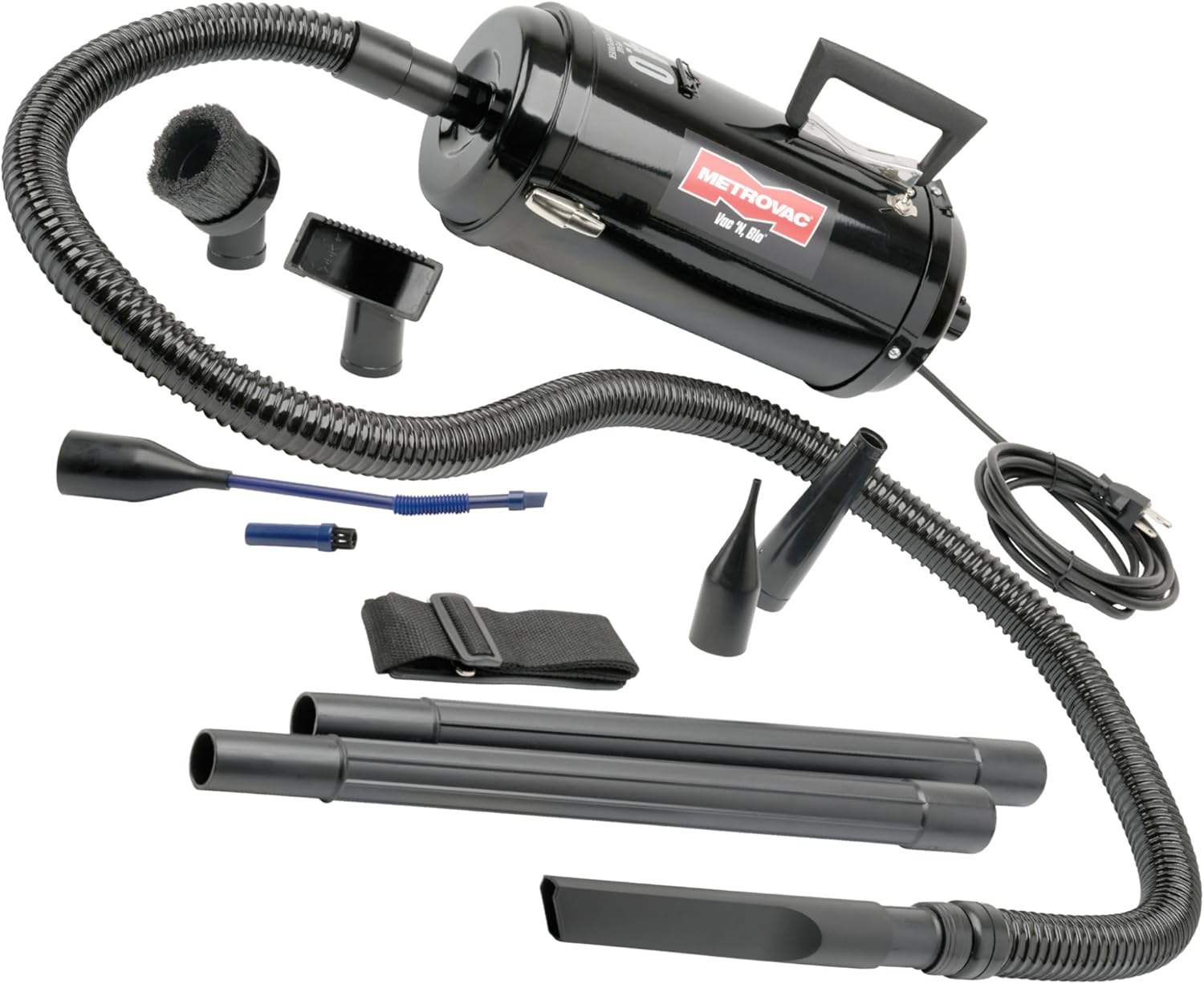METROVAC Compact Vacuum - Model VNB-83BA, 4.0 Peak HP, All-Steel Construction, 6 Ft Hose, Portable Handheld Design, Blower Function