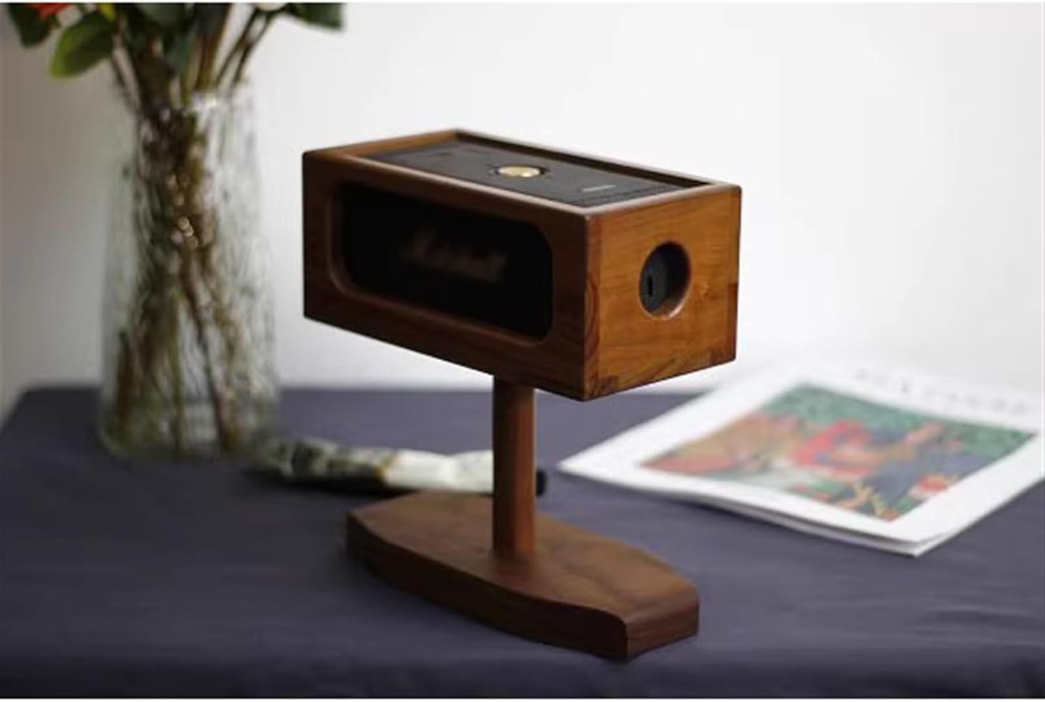 JUNCHENG1008 speaker stand Speaker Solid Wood Stand Desktop Storage Protective Box Shelf speaker stands floor pair