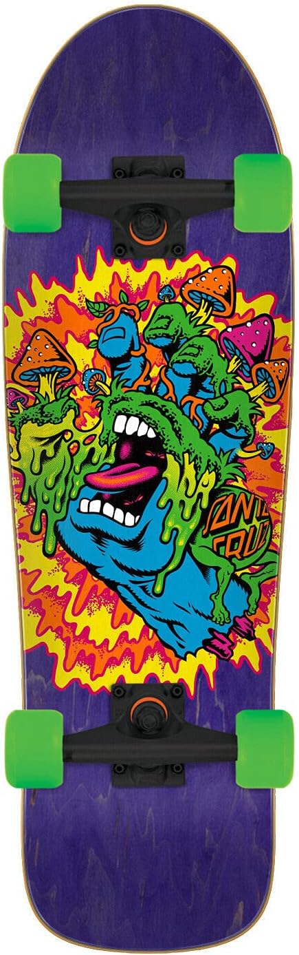 Santa Cruz Skateboard Complete Toxic Hand 80's Old School Shape 9.7
