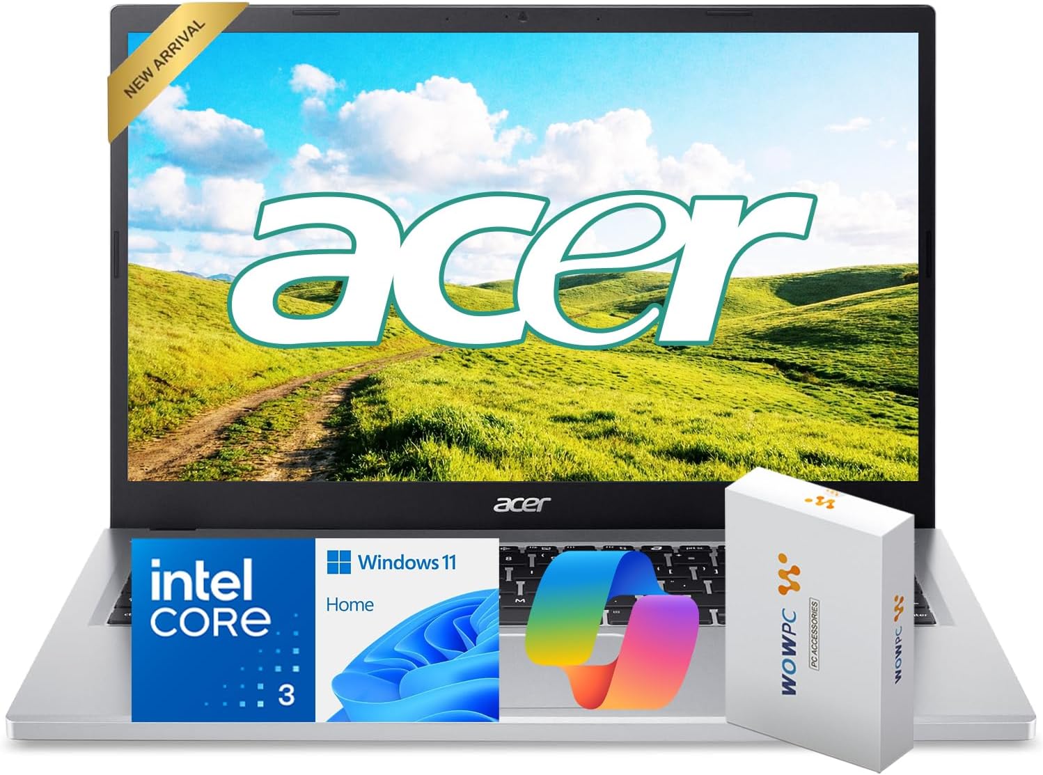 acer Aspire 15 Laptop for Home & Work, Intel Core 3 N355(Beat i7-1165G7), 15.6” FHD, 8GB DDR5 RAM, 628GB Storage(128GB UFS+500GB External Drive),Wi-Fi 6, Windows 11, WOWPC Bundle, no Mouse