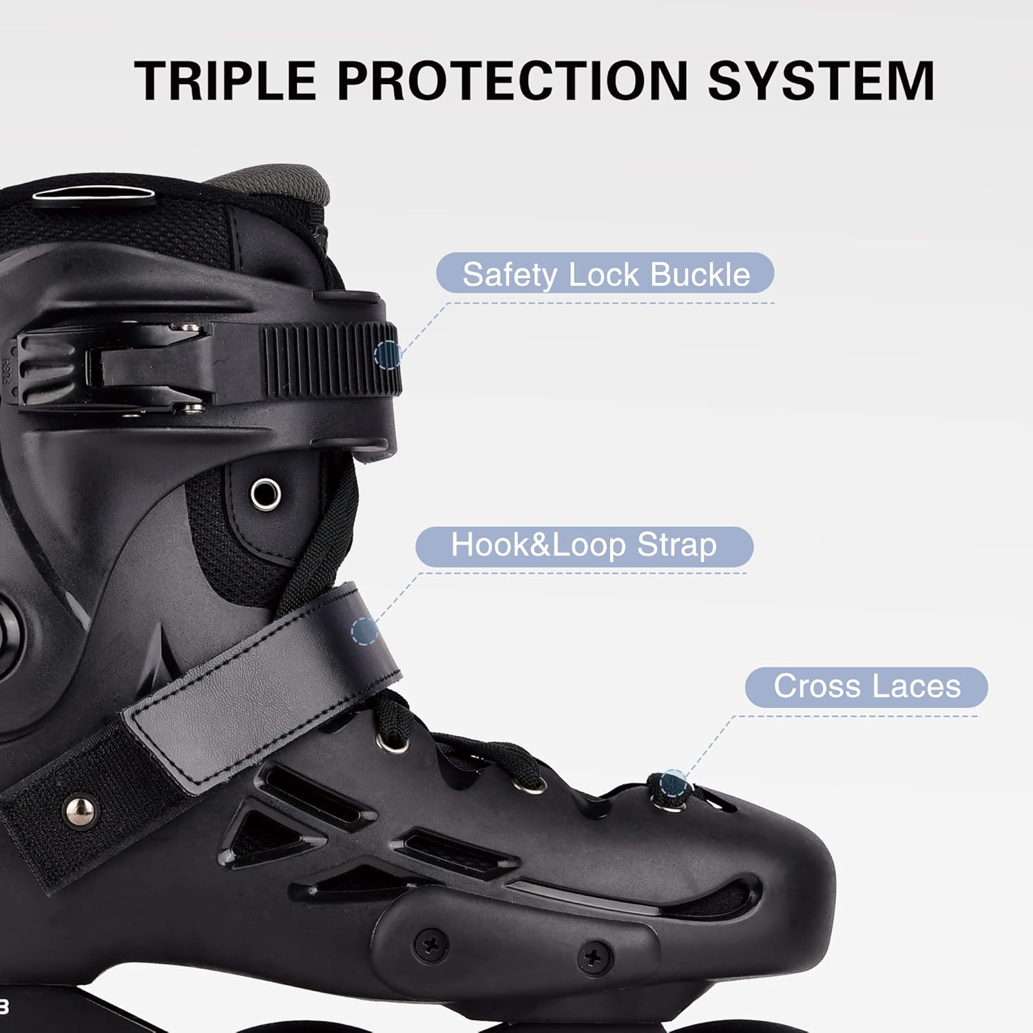 MT3 3WD Urban Cruise Inline Skates Speed Slalom Free Skating for Girls and Boys