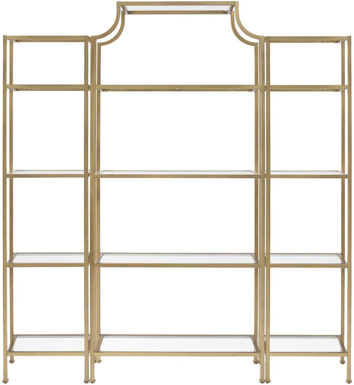 Maykoosh Victorian Elegance 3-Piece Etagere Bookcase Set - Gold and Glass - Clear Set Includes 1 Large Etagere and 2 Narrow Etageres.