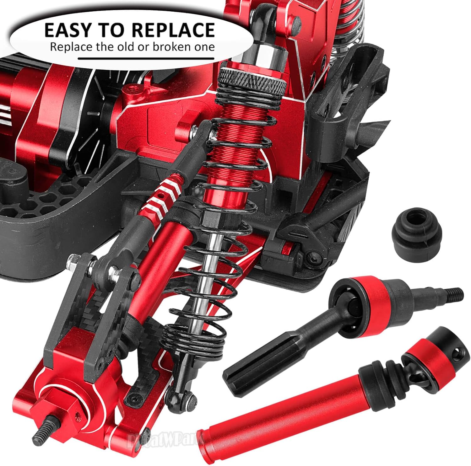 RC Upgrades Part for 1/10 Granite/Senton 3S & Mega550,Shock,Links,A-Arm,Caster Block,Steering Blocks,Stub Axle Carriers,Gearbox,Covers,Center Driveshaft,CVD Axles,Support,Spline,Steering,57TGear,Red
