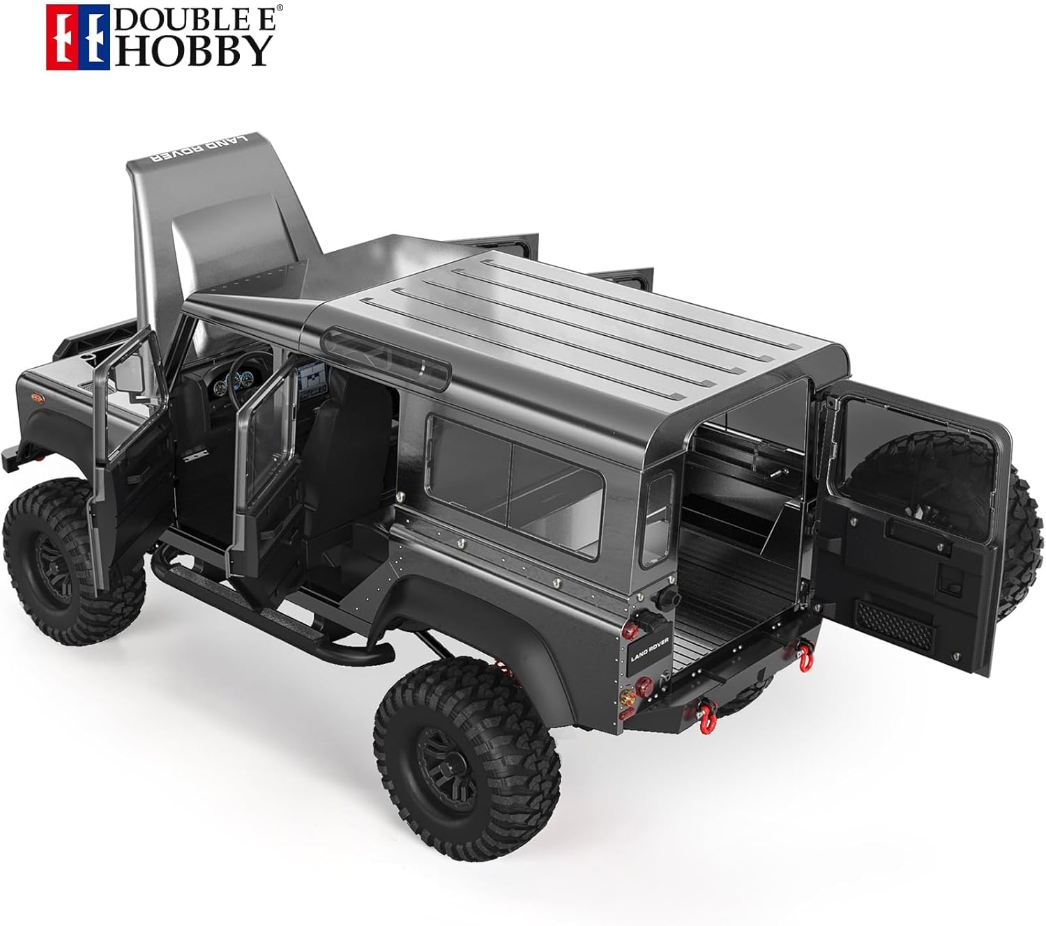DOUBLE E 1/8 Land Rover Defender D110 RC Crawler Truck, 4x4 Offroad Hobby Grade with 550 Motor, for Adults E101